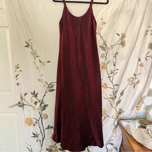 Maroon/dark red maxi long slip vintage dress